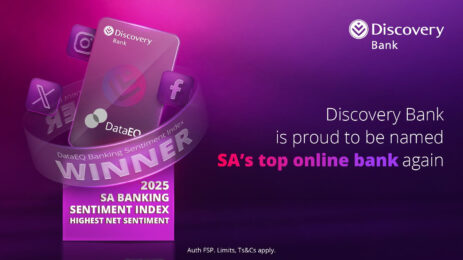 Discovery Bank named South Africa’s most loved bank – with record 61% net sentiment